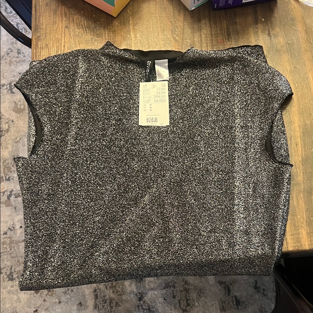 H&M Black and Gray Sparkle bodycon dress